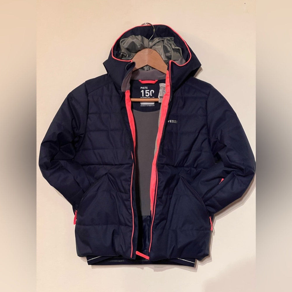Wedze Snow Puffer in Navy and Pink